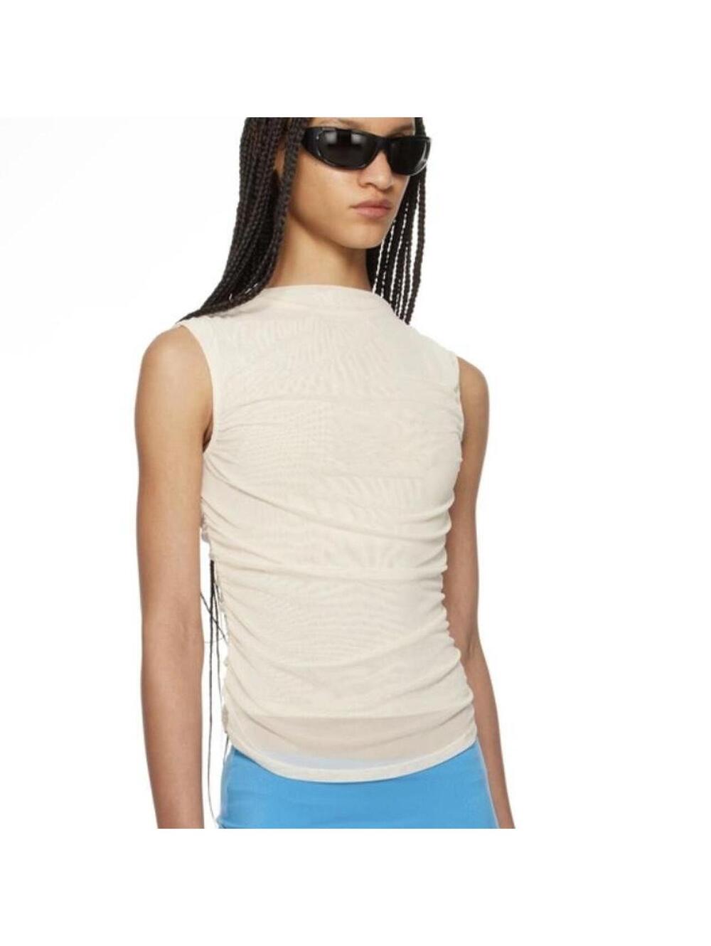 Miaou Cam Top White Sheer Mesh Sz. L NWT $195